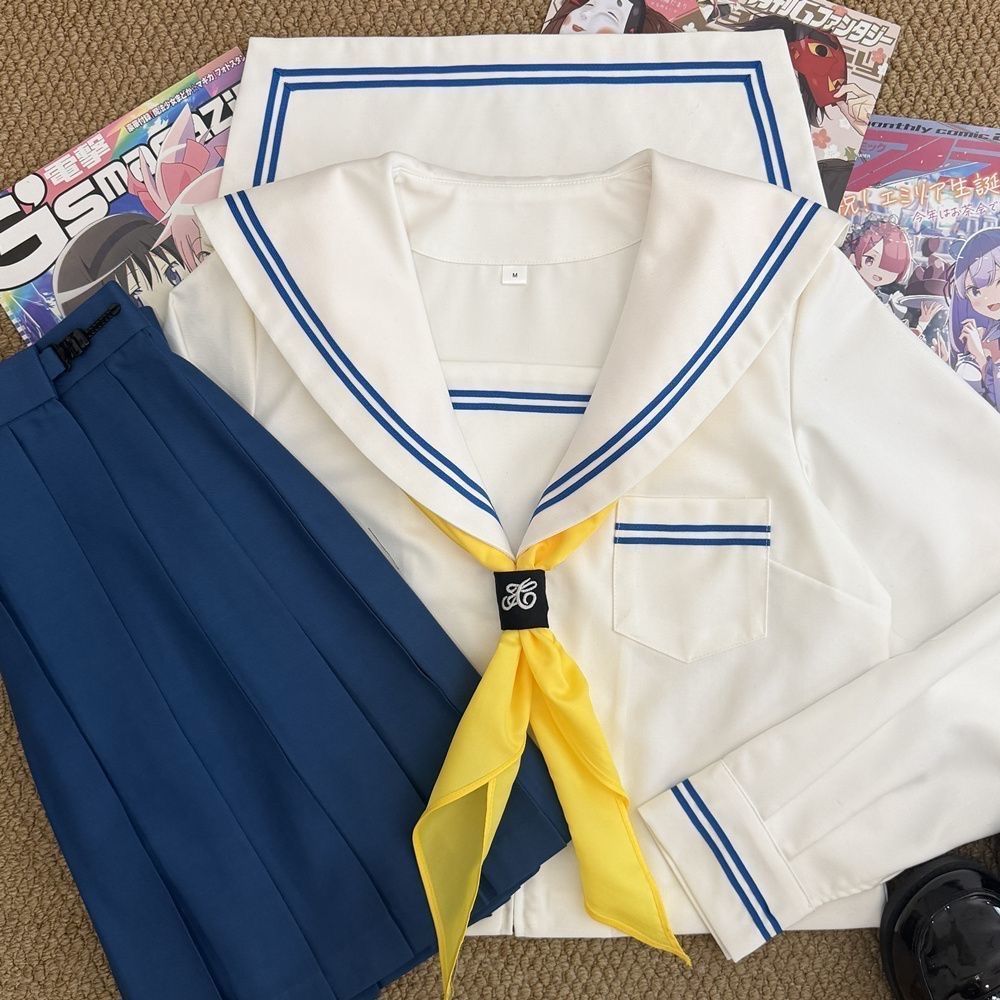 蓝三本学院风套装jk制服