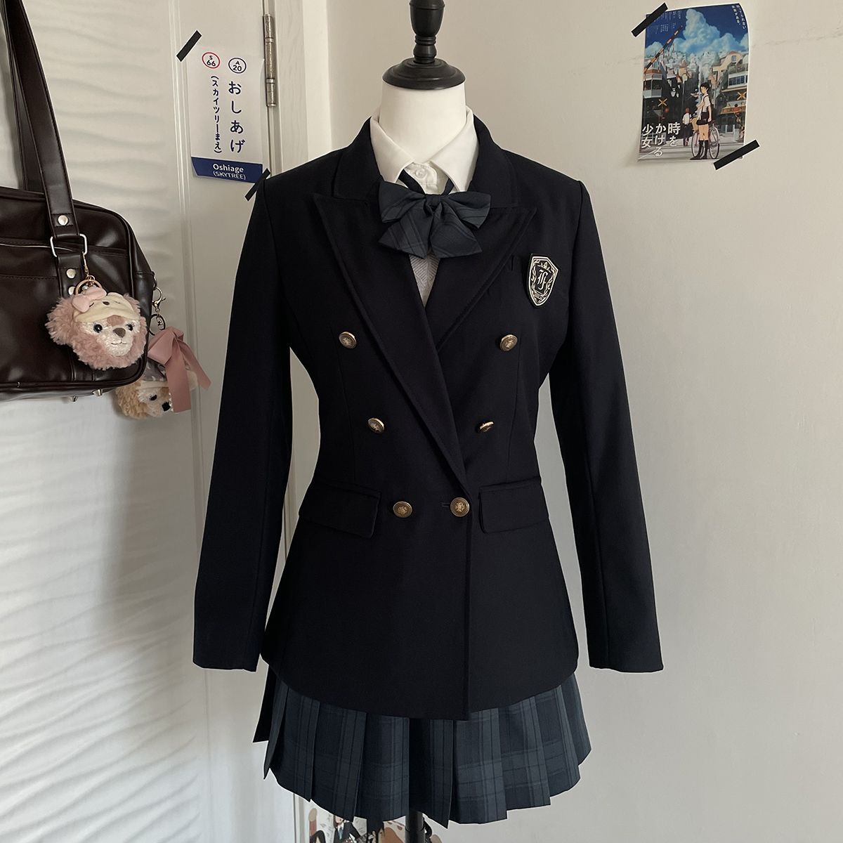 学院风双排扣西装外套jk百搭