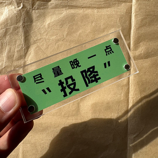 “尽量晚一点投降”磁吸冰箱贴装饰品原创礼物