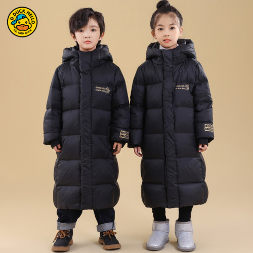 冬季儿童长款羽绒服2025新款男女童过膝中大童加厚亲子装防水外套