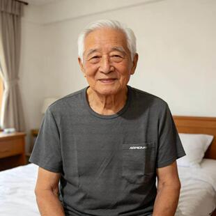 中老年夏季汗衫圆领T恤男士短袖老人爸爸真口袋老头子冰丝薄上衣