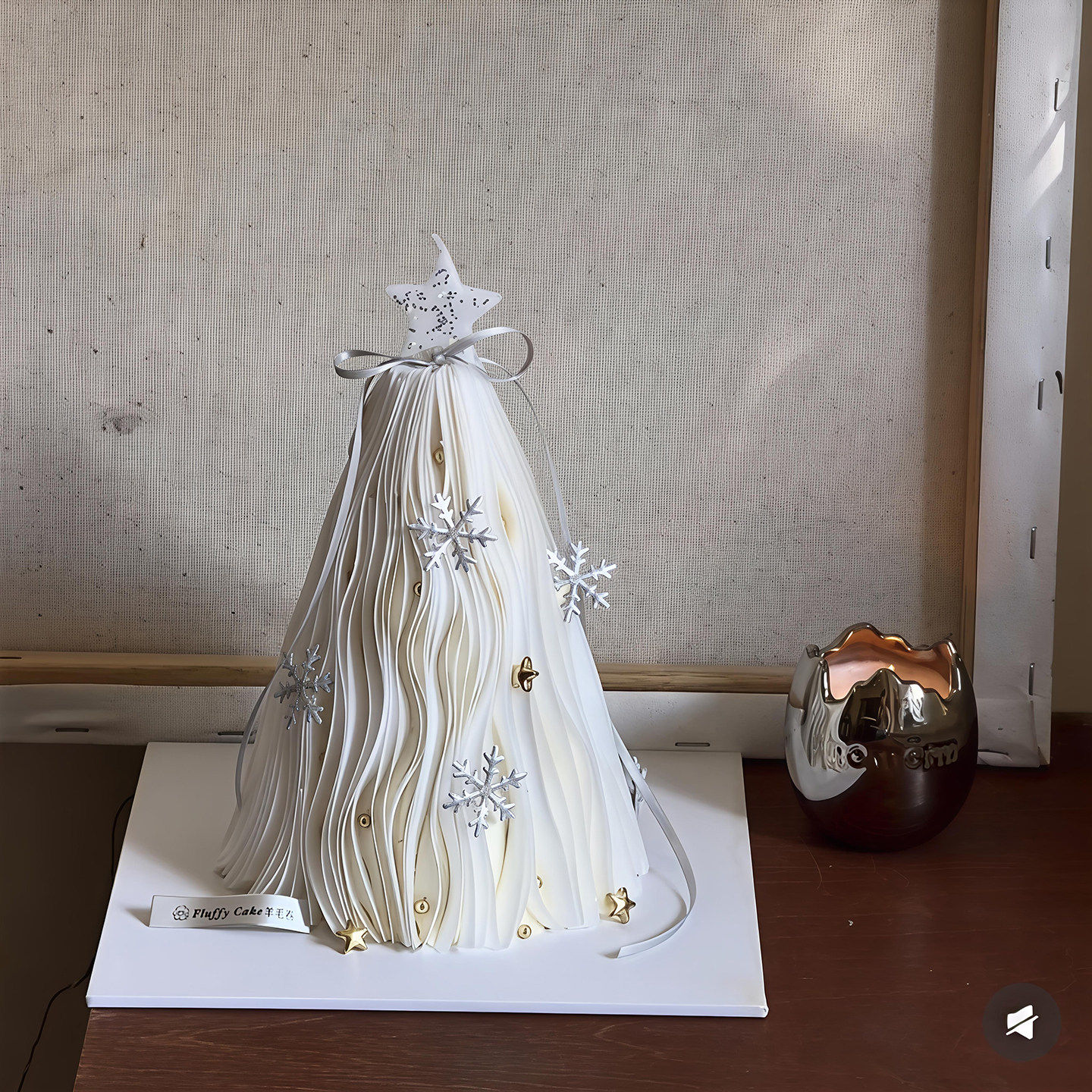 包邮网红圣诞节威化纸圣诞树蛋糕装饰摆件金色星星糖珠雪花插件