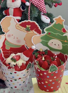 包邮圣诞节网红狗狗杯子烘焙蛋糕装饰插件糖果饼干苹果包装手提袋