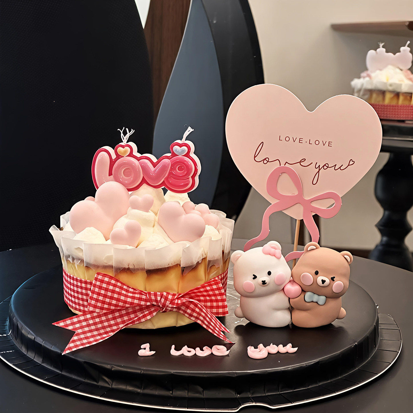 包邮网红2.14情人节蛋糕装饰摆件连体爱心小熊粉色love蜡烛插件,节庆用品/礼品,蛋糕/烘焙装饰用品,淘宝优惠券,粉丝福利购,淘宝优惠卷