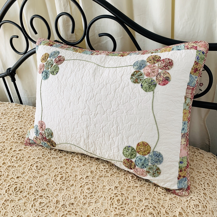 四季枕套纯棉外贸出口手工绗缝