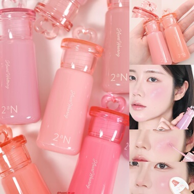 韩国2aN Heart Wearing液体腮红保湿水润光泽腮红胭脂水光显色