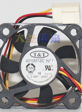 原装T&T 3线 4010 4010M12C NF1 12V 0.16A 4厘米散热风扇