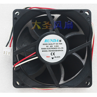 RUNDA RDH8025B48R45A 8025 48V 0.08A 3线 8CM控制柜散热风扇