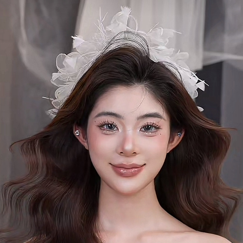 手作欧根纱花瓣流苏侧边