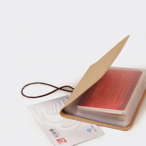 原创水牛皮纸卡包银行卡名片皮绳