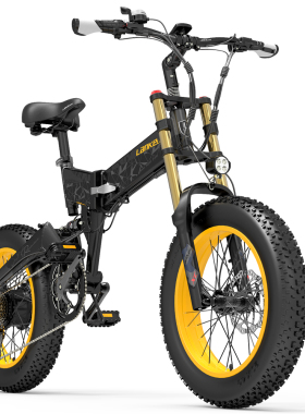 LANKELEISI蓝克雷斯品牌电动自行车折叠油刹款户外骑行助力自行车