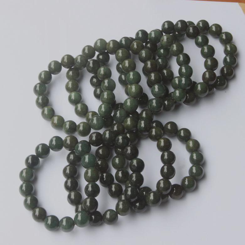 福利 随机发 天然翡翠A货 13MM油青圆珠手串 男士翡翠手链可出证