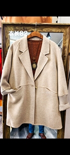 品牌折扣断码 桑蚕丝羊绒大衣 100%羊毛