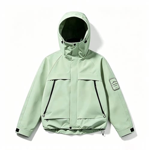 虹德齐新款2025男女登山服外套夹克户外防水单层运动连帽