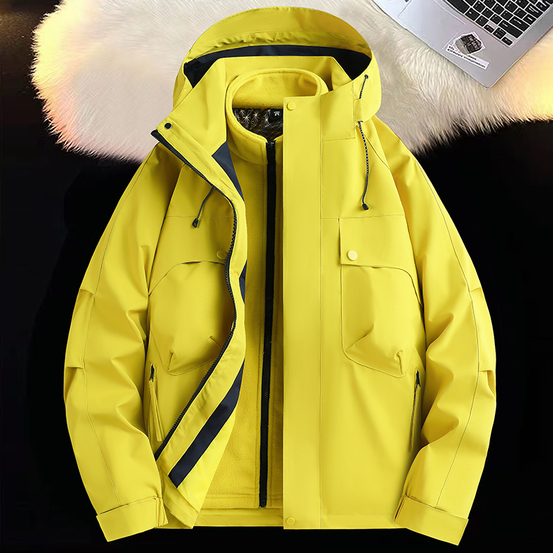 男女冲锋衣登山服两件套户外可拆卸三合一加绒摇粒绒