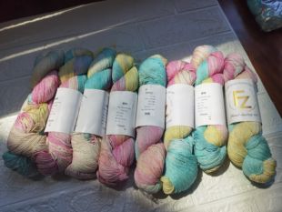 98%有机马匹棉2%AK闪丝365m手染细线披肩毛衣围巾四季用线100g/绞