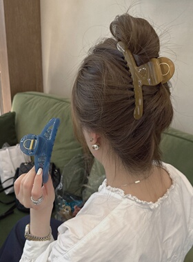 韩剧女主同款超大号弧形鲨鱼夹彩色糖果显脸小盘发抓发夹侧边刘海