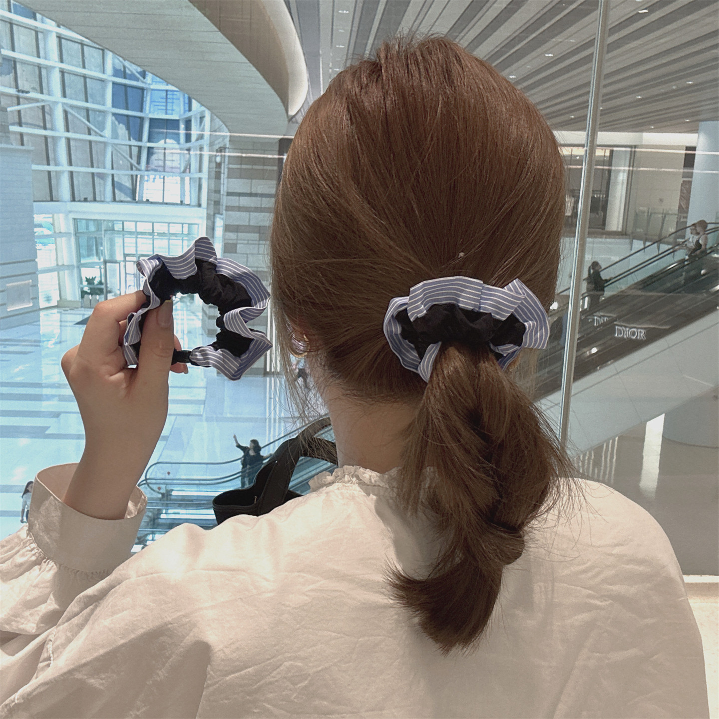 韩版蓝色条纹皱褶小肠发圈发绳高弹力黑色基础款发绳扎头发橡皮筋,饰品/流行首饰/时尚饰品新,发饰,淘宝优惠券,粉丝福利购,淘宝优惠卷