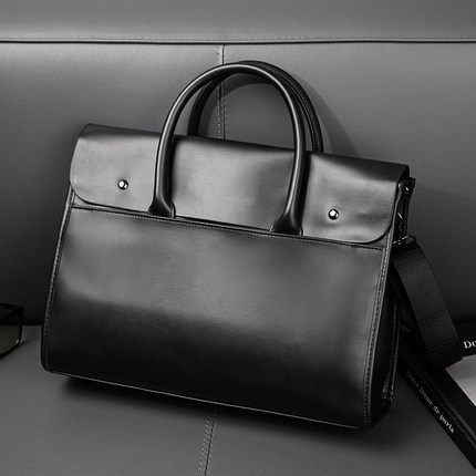 公文包软皮大包复古托特包大容量通勤包单肩斜挎包笔记本电脑男