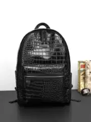 Personalized Crocodile Pattern Men's Backpack Trendy Brand Fashion New Street Casual Men's Backpack College School Bag Computer Bag