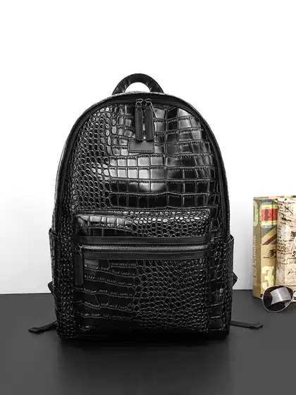 Personalized Crocodile Pattern Men's Backpack Trendy Brand Fashion New Street Casual Men's Backpack College School Bag Computer Bag