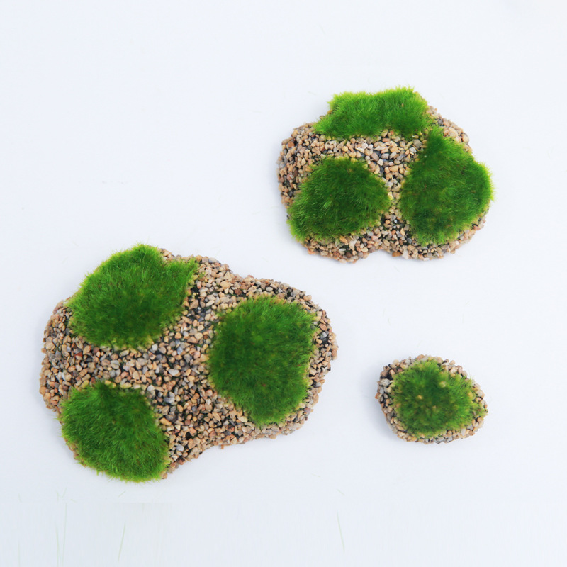 植绒仿真石头仿青苔泡沫假石头微景观造景道具布景石