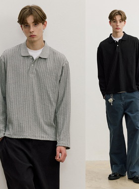 VMCL310克经典绞花编结POLO衫老钱风针织衫长袖男25AW vermicelli