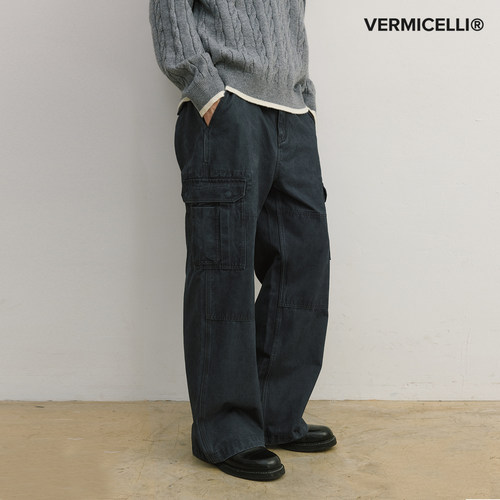 VMCL三本针日系经典水洗直筒宽松工装裤休闲裤男26AW vermicelli