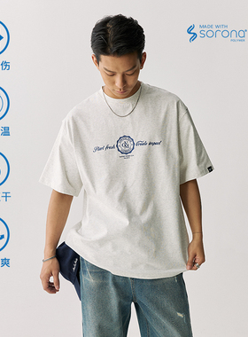 VMCL花体字美式复古徽章印花索罗娜凉感短袖T恤男25SS vermicelli