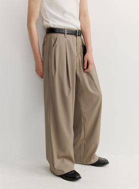 VMCL基础立体双褶抗皱A字廓形垂感休闲西裤男女四季可穿vermicell