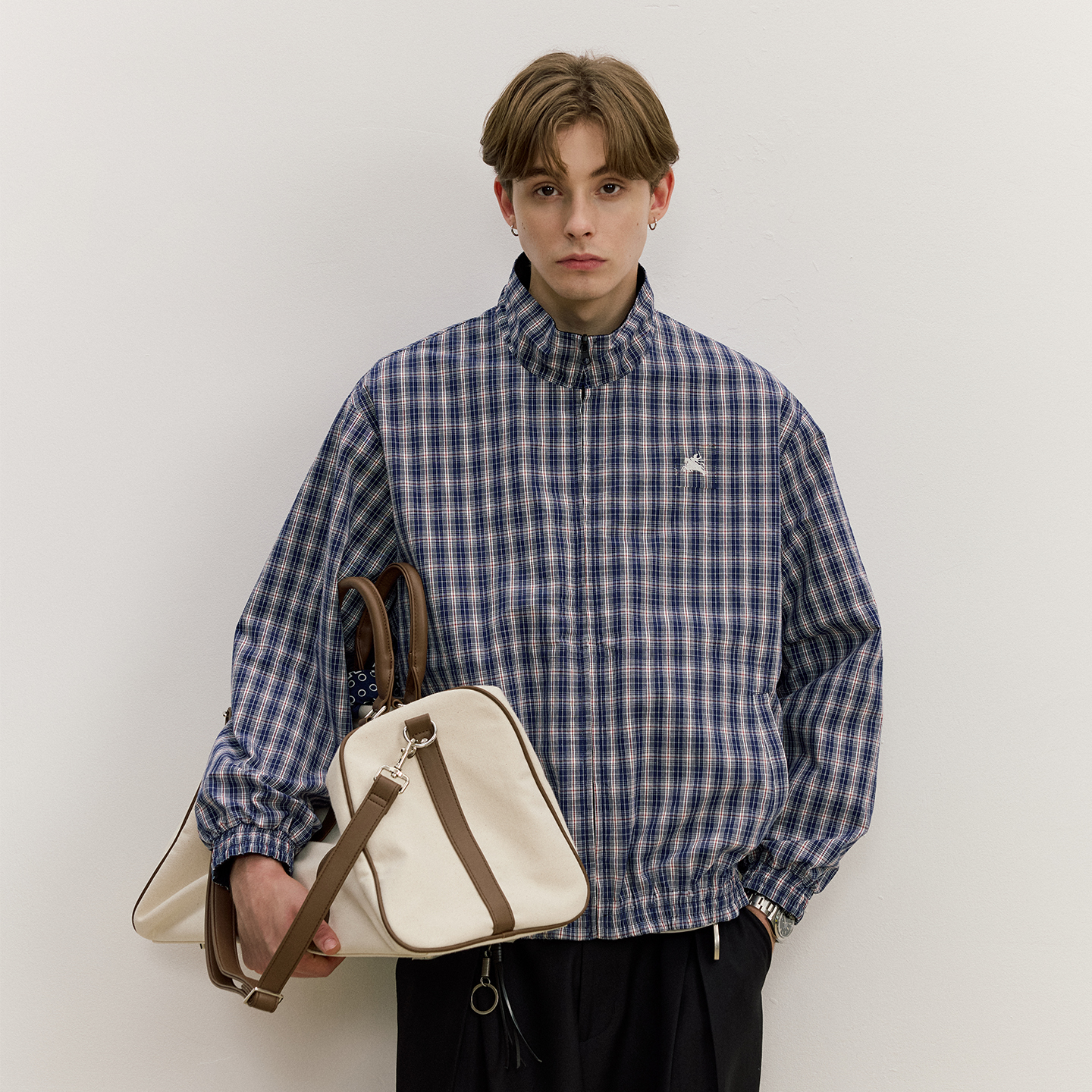 VMCL 双面穿 刺绣骑士复古撞色格纹夹克男女情侣25AW vermicelli