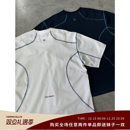 VMCL彩色哈苏线运动风凉感圆领宽松短袖TEE恤男女25SS vermicelli