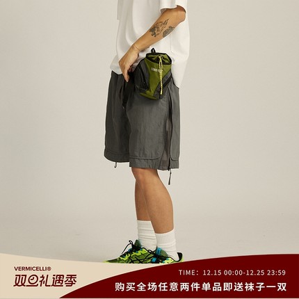 VMCL侧拉链网眼透气户外轻薄运动短裤五分裤男夏24SS vermicelli