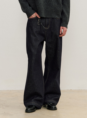 VMCL手缝线A字廓形老钱风cleanfit防褪色原色牛仔裤男 vermicelli