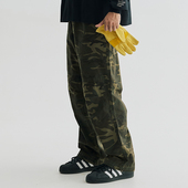 VMCL复古迷彩水洗工装 vermicelli 男24AW 伞兵裤 户外宽松休闲长裤