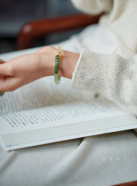 【绿意渐浓】和田玉设计合集 渐变晴水手串玉石手链女生礼物