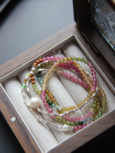 【彩虹】希望/智慧/生命力 原创天然碧玺设计多圈手链项链礼物