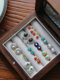 合集｜耳钉 小而精 天然玉石耳钉和田玉碧玉水晶绿松青金石耳饰