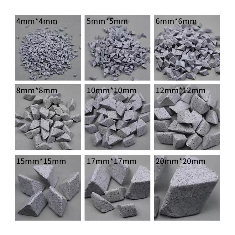 棕刚玉斜三角磨料粗抛光研磨石