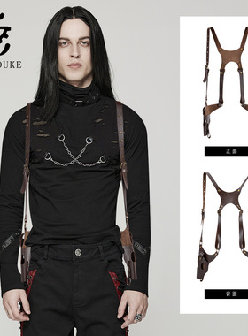 TEMU新款战术胸包复古通用枪套 cosplay影视舞台户外骑士皮革