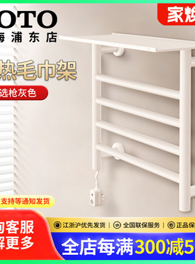 TOTO卫生间电热毛巾架壁挂式多层烘干置物架YET400C枪灰色(11)