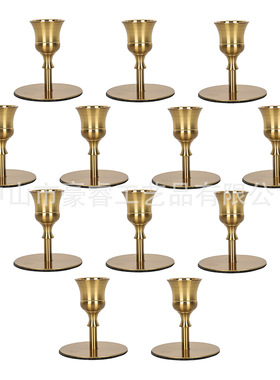 跨境爆款铁艺铜色迷你烛台 烛光晚餐餐桌装饰婚庆派对家居摆件