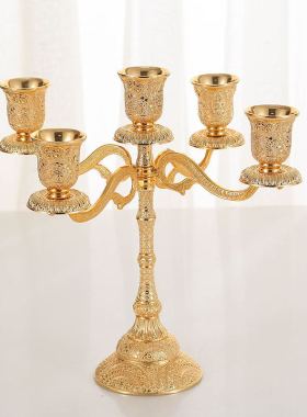 新款五头三头蜡烛台家居餐桌烛光晚餐蜡烛台创意家居摆件