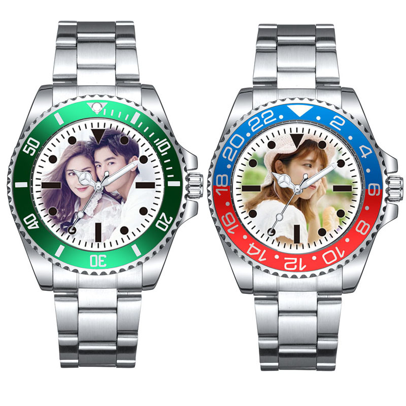 水鬼新款男士背面刻字钢带手表