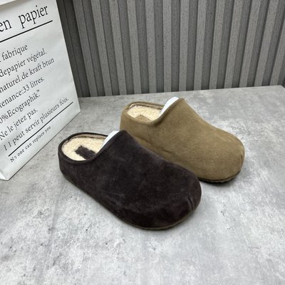 断码处理真皮女鞋2025秋冬季新款外穿加绒保暖勃肯鞋包头棉拖鞋