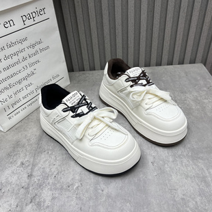 厚底韩版 新款 小白鞋 软皮加绒爆款 厂家处理真皮女鞋 板鞋 2025秋冬季