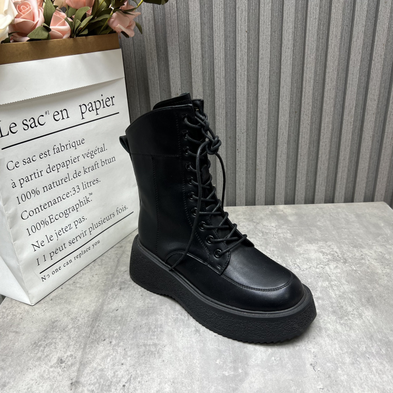 厂家断码处理女靴2025秋冬季新款厚底增高侧拉链户外英伦风马丁靴