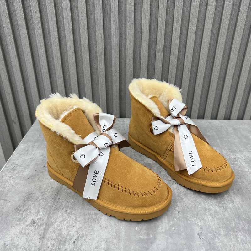 厚底防滑磨砂牛皮加厚雪地靴女