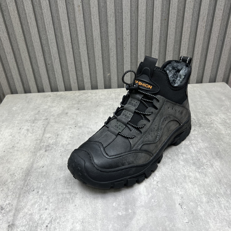 清仓断码处理真皮男鞋2025冬季新款侧拉链厚绒保暖时尚高帮大棉鞋