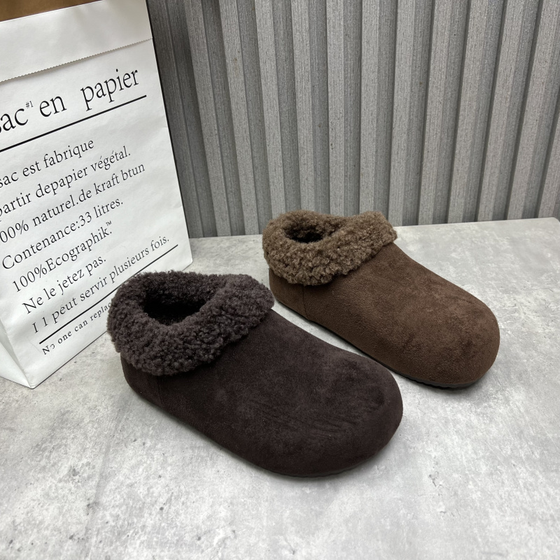 断码处理真皮女鞋2025秋冬款圆头套脚内增高勃肯鞋加绒时尚女棉鞋